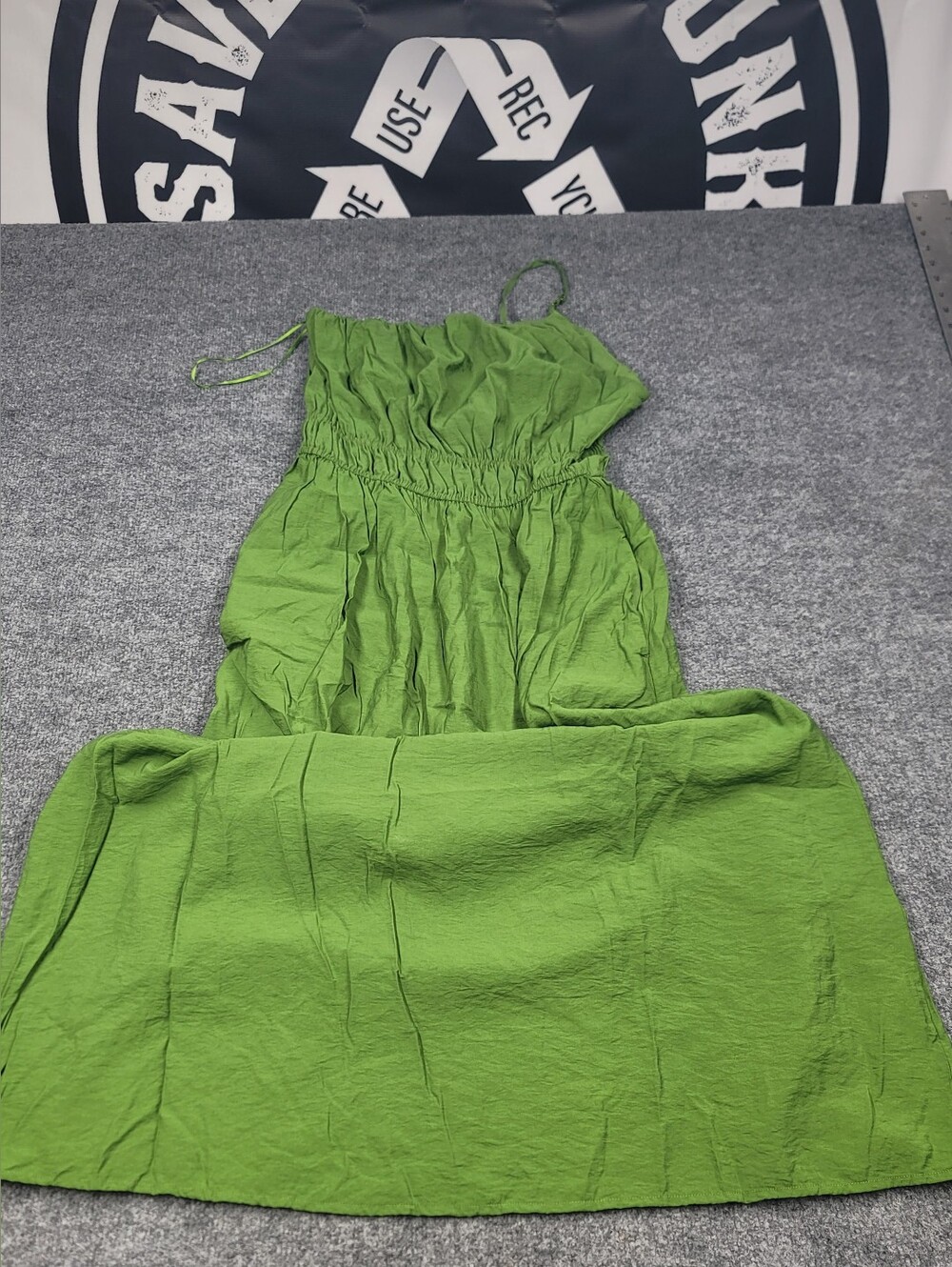 Abercrombie & Fitch One-shoulder Smocked Green Maxi Dress Size Large